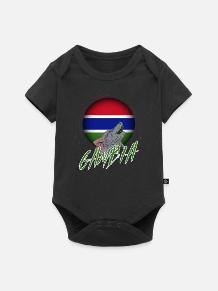 Gambia - Baby Premium Kurzarmbody - Schwarz