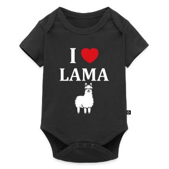 Humour mignon petit lama - Body à manches courtes Premium Bébé - noir - Devant