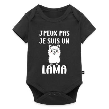 Humour mignon petit lama - Body à manches courtes Premium Bébé - noir - Devant