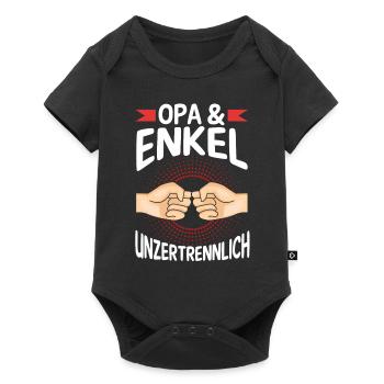 Großvater Opa und Enkel - Baby Premium Kurzarmbody - Schwarz - Vorne