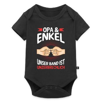 Großvater Opa und Enkel - Baby Premium Kurzarmbody - Schwarz - Vorne