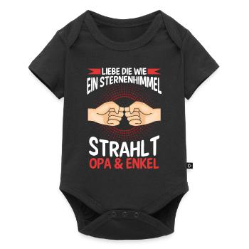 Großvater Opa und Enkel - Baby Premium Kurzarmbody - Schwarz - Vorne