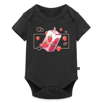 Strawberry Milkshake Fruity Juice Drink Kawaii Aes - Baby Premium Kurzarmbody - Schwarz - Vorne