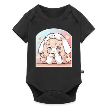 Kawaii Bunny Chibi Girl Sweet Decora Pastel Cute A - Baby Premium Kurzarmbody - Schwarz - Vorne