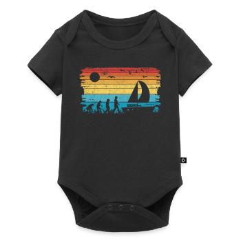 voilier evolution capitaine marin navire - Body à manches courtes Premium Bébé - noir - Devant