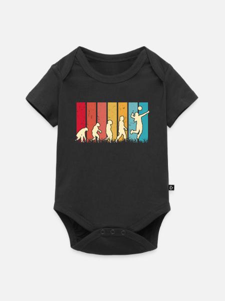 Volleyball Evolution Volleyballspieler - Baby Premium Kurzarmbody - Schwarz