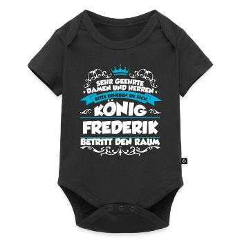 Frederik Name Design - Baby Premium Kurzarmbody - Schwarz - Vorne