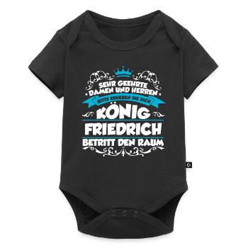 Friedrich Name Design - Baby Premium Kurzarmbody - Schwarz - Vorne
