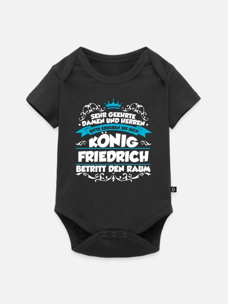 Friedrich Name Design - Baby Premium Kurzarmbody - Schwarz
