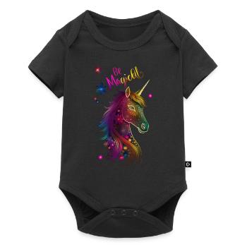 Unicorn Mandala Be Magical - Baby Premium short-sleeve bodysuit - black - Front