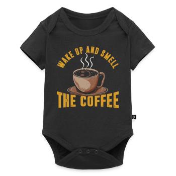 Wake up and smell the coffee - Baby Premium short-sleeve bodysuit - black - Front