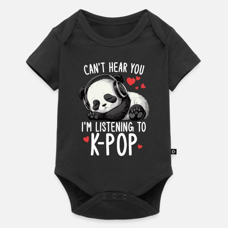 Je ne t’entends pas, j’écoute des produits Kpop - Body à manches courtes Premium Bébé - noir