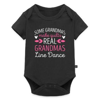 Real Grandmas Line Dance Nähen Tanzen Großmutter - Baby Premium Kurzarmbody - Schwarz - Vorne