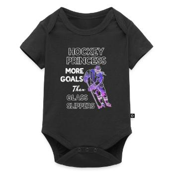 Hockey sur glace Princess Hockey sur glace Femmes Filles - Body à manches courtes Premium Bébé - noir - Devant