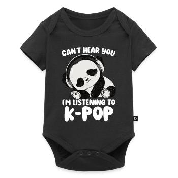 Can't Hear You I'm Listening Kpop Merchandise - Baby Premium Kurzarmbody - Schwarz - Vorne