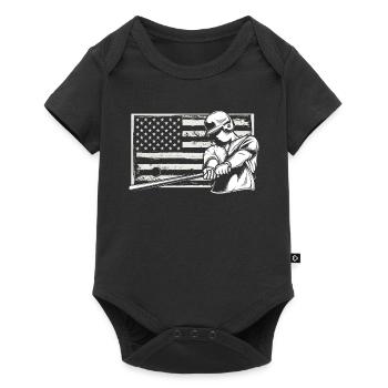 Funny Baseball - Baby Premium short-sleeve bodysuit - black - Front