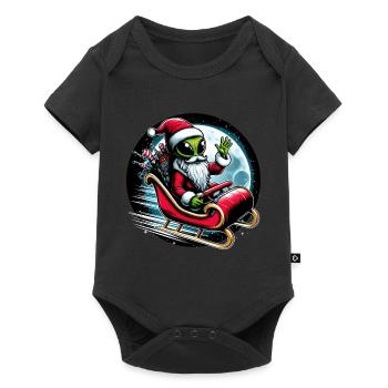 Deep Space Santa Alien - Baby Premium Kurzarmbody - Schwarz - Vorne