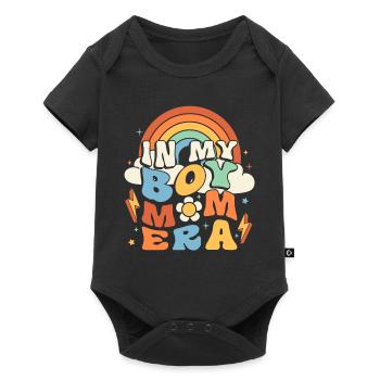 In My Boy Mom Era Groovy - Baby Premium short-sleeve bodysuit - black - Front