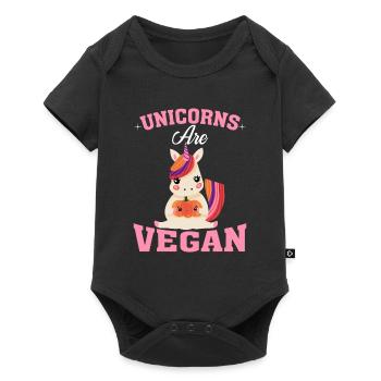 Unicorns are vegans - Baby Premium short-sleeve bodysuit - black - Front