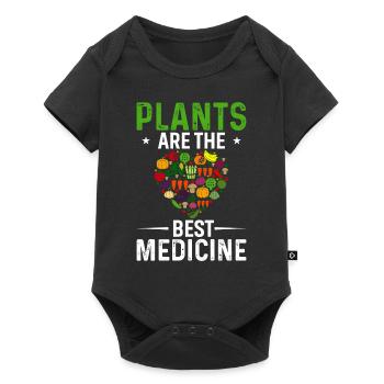 Les plantes sont le meilleur remède - Body à manches courtes Premium Bébé - noir - Devant
