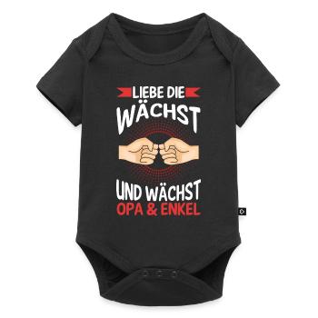 Großvater Opa und Enkel - Baby Premium Kurzarmbody - Schwarz - Vorne