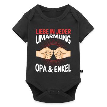 Großvater Opa und Enkel - Baby Premium Kurzarmbody - Schwarz - Vorne