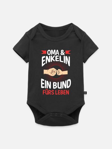Oma Großmutter und Enkelin - Baby Premium Kurzarmbody - Schwarz