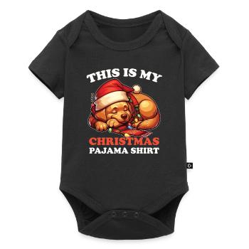 Labrador Pyjama de Noël Chiens - Body à manches courtes Premium Bébé - noir - Devant