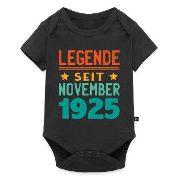 November 1925 Legende seit 98 Jahren Mann Frau - Baby Premium Kurzarmbody - Schwarz - Vorne