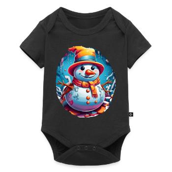 Bonhomme de neige, bonhomme de neige - Body à manches courtes Premium Bébé - noir - Devant