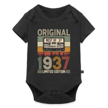 Vintage 87e anniversaire rétro cadeau 1937 - Body à manches courtes Premium Bébé - noir - Devant
