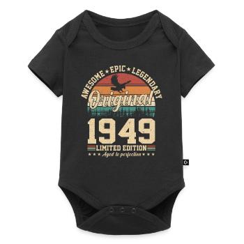 Né en 1949 - 75e anniversaire légendaire - Body à manches courtes Premium Bébé - noir - Devant