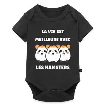 Mignon Humour petit hamster - Body à manches courtes Premium Bébé - noir - Devant
