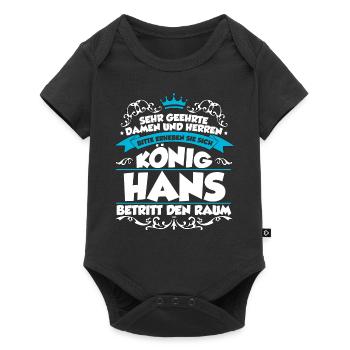 Hans Name Design - Baby Premium Kurzarmbody - Schwarz - Vorne