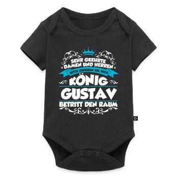 Gustav Name Design - Baby Premium Kurzarmbody - Schwarz - Vorne