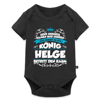 Helge Name Design - Baby Premium Kurzarmbody - Schwarz - Vorne