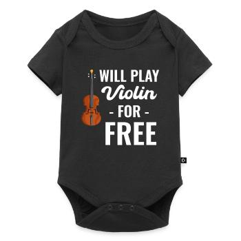 JE VAIS JOUER DU VIOLON GRATUITEMENT ! Violoniste - Body à manches courtes Premium Bébé - noir - Devant