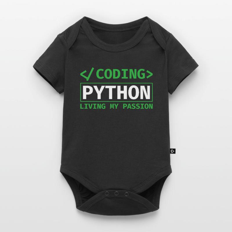 Coding Python, Living My Passion Coding Python Baby Premium Kurzarmbody