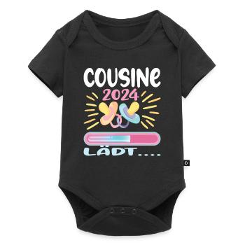 Cousine werden Cousine 2024 - Baby Premium Kurzarmbody - Schwarz - Vorne