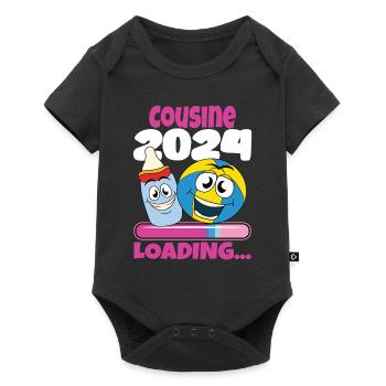 Cousine werden Cousine 2024 - Baby Premium Kurzarmbody - Schwarz - Vorne