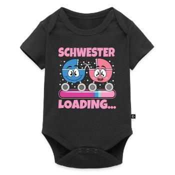 Schwester werden Schwester 2024 - Baby Premium Kurzarmbody - Schwarz - Vorne
