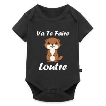 Humour petite loutre - Body à manches courtes Premium Bébé - noir - Devant
