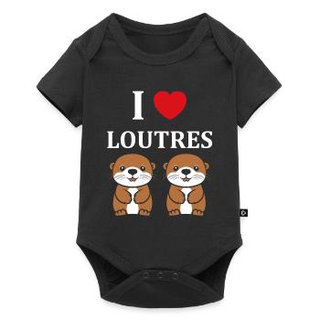 Humour petite loutre - Body à manches courtes Premium Bébé - noir - Devant