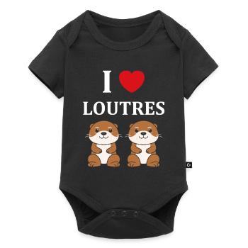 Humour petite loutre - Body à manches courtes Premium Bébé - noir - Devant