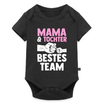 Mutter Muttertag Mama und Tochter - Baby Premium Kurzarmbody - Schwarz - Vorne