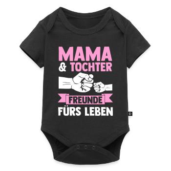 Mutter Muttertag Mama und Tochter - Baby Premium Kurzarmbody - Schwarz - Vorne