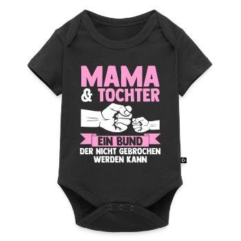 Mutter Muttertag Mama und Tochter - Baby Premium Kurzarmbody - Schwarz - Vorne