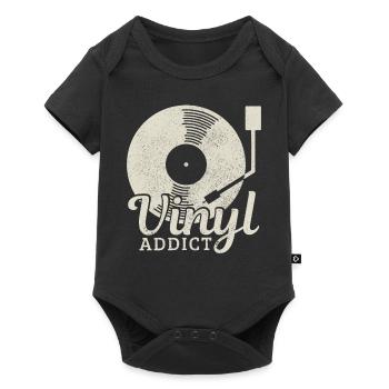 Vinyl Record Vintage DJ Gift - Baby Premium short-sleeve bodysuit - black - Front