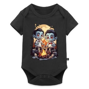 Funny Vampire Kids Halloween Campfire - Baby Premium short-sleeve bodysuit - black - Front