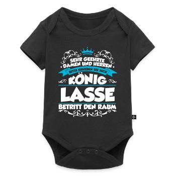 Lasse Name Design - Baby Premium Kurzarmbody - Schwarz - Vorne